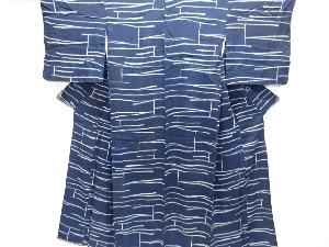 アンティーク　錦紗変わり横段模様着物